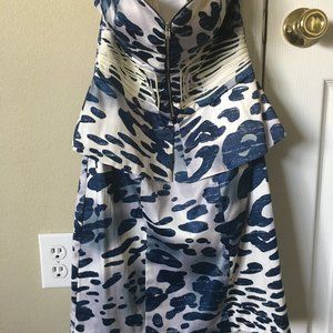 Blue Leopard print short dress